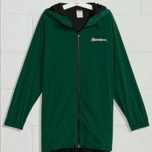 Pink Collegiate Collection Michigan State Long Full-zip Anorak Jacket